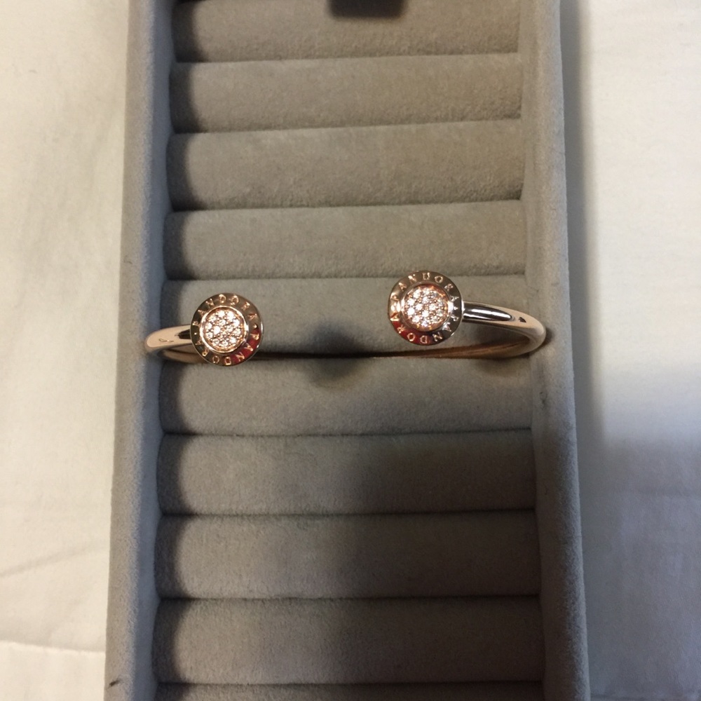 Authentic Pandora Signature Rose Bangle Bracelet
